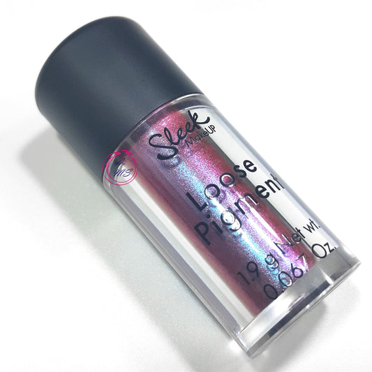 Sleek Loose Pigment container with blue and purple color on a white background
